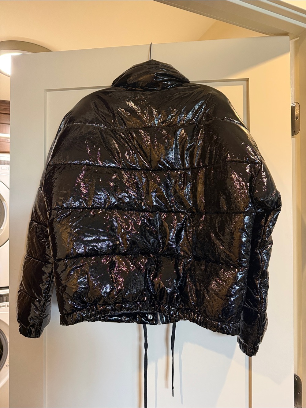 Zara patent black puffer worn once - Picture 5 of 5